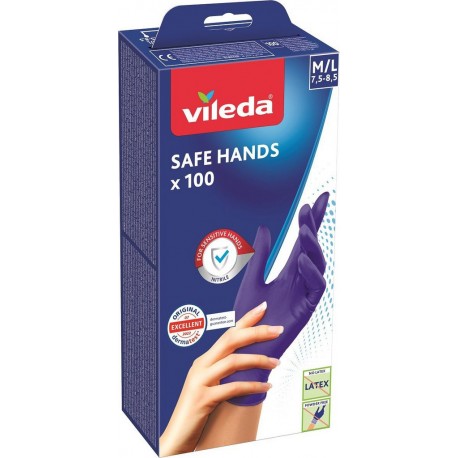 VILEDA Gants de ménage Safe hands M/L Le lot de 100 100 gants