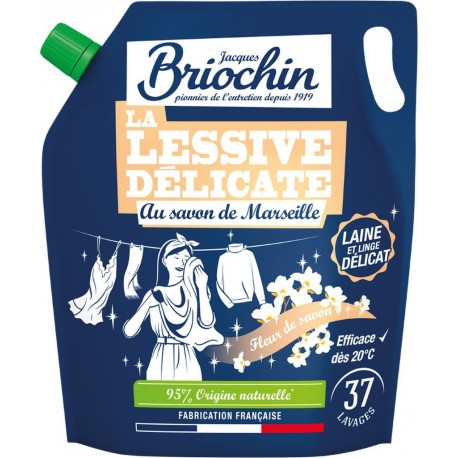 JACQUES BRIOCHIN Lessive liquide Savon de Marseille Linge Délicat 1,7L