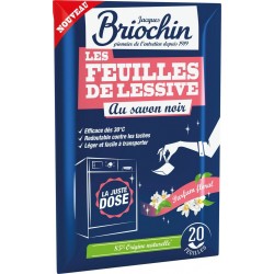 JACQUES BRIOCHIN Feuille de Lessive au Savon Noir Parfum Floral 20 feuilles