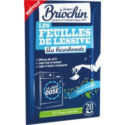 JACQUES BRIOCHIN Feuilles de Lessive Au Bicarbonate Parfum Brise Végétale 20