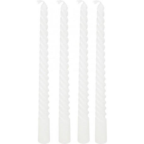 Atmosphera 4 Bougie-bâtons Twist Many Blanc 180g
