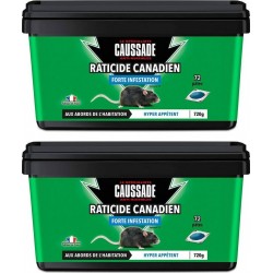 G Pack De 2 Seaux De Raticide Canadien Pat'appât Forte Infestation Boite De 720