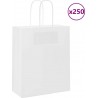 Vidaxl Sacs En Papier 250 Pcs Avec Poignées Marron 18x8x22 Cm
