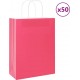 Vidaxl Sacs En Papier 50 Pcs Avec Poignées Rose 26x12x35 Cm