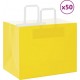 Vidaxl Sacs En Papier 50 Pcs Avec Poignées Jaune 32x22x24 Cm