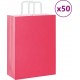 Vidaxl Sacs En Papier 50 Pcs Avec Poignées Rose 26x12x35 Cm