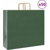 Vidaxl Sacs En Papier 50 Pcs Avec Poignées Vert 54x15x49 Cm