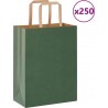 Vidaxl Sacs En Papier 250 Pcs Avec Poignées Vert 21x11x28 Cm