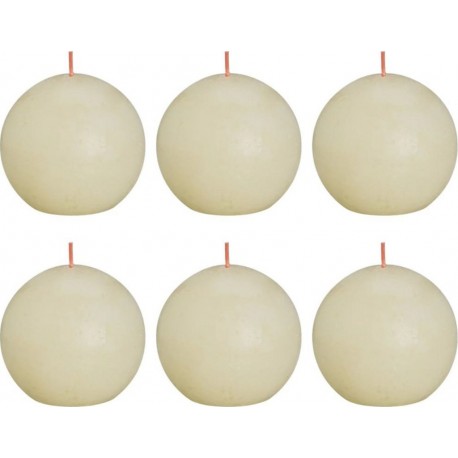 Shine Bougies Boule Rustiques 6 Pcs 76x71 Mm Perle Douce Bolsius