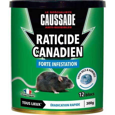 Caussade Raticide Canadien 12x25grs Flocoumafen