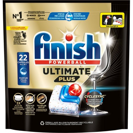 FINISH Capsules Lave-vaisselle Ultimate Plus Tout en 1 pack de 22 capsules