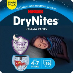 HUGGIES DRY NITES MARVEL SPIDERMAN TRAINING PANTS SAC 16CT 1CT 17-30 KG EXTRA LARGE GARCON