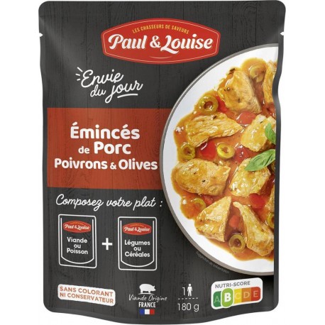 PAUL & LOUISE PORC POIVRONS OLIVES 180g
