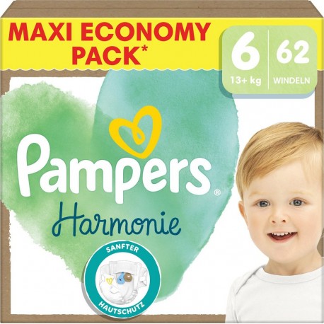 PAMPERS Couches Bébés Harmonie 13+Kg Taille 6 x62