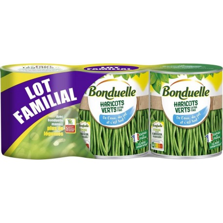 BONDUELLE Haricots verts extra-fins 3x440g 1.32Kg