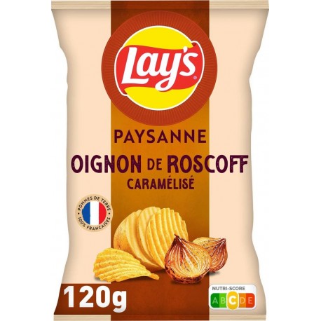 LAY'S CHIPS PAYSANNE SAVEUR OIGNONS DE ROSCOFF CARAMELISES 120G