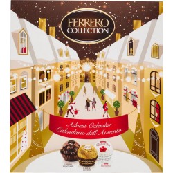 FERRERO COLLECTION Assortiment de Chocolats Lait et Noisettes, Noix de Coco et Chocolat Noir le calendrier de 24 pièces 259g