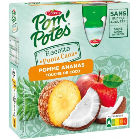 POM'POTES POMME ANANAS TOUCHE DE COCO 4x90g 360G