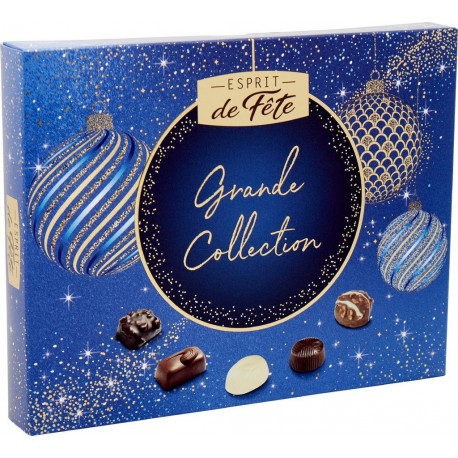 ESPRIT DE FETE Assortiment de Chocolats Lait, Noir et Blanc 180g