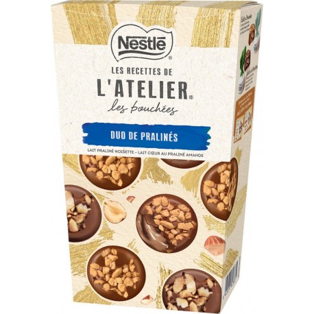 Nestlé LES RECETTES DE L'ATELIER Assortiment de Chocolats Lait, Praliné 270g