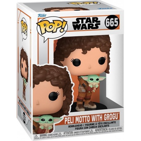 FUNKO Figurine POP! Star Wars The Mandalorian Peli Motto et Grogu N° 665