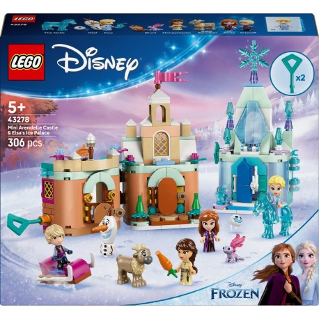 LEGO 43278 Disney Princess La Reine des Neiges Château d'Arendelle et Palais de Glace d'Elsa Miniatures