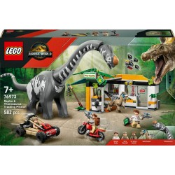 LEGO 76973 Jurassic World La Poursuite du Vélociraptor et du Titanosaure