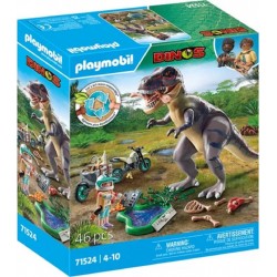 PLAYMOBIL Jeux d'imitation Explorateurs avec moto et tyrannosaure
