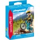 PLAYMOBIL Cycliste avec VTT et souche d'arbre