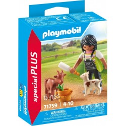PLAYMOBIL Fermière avec chèvre et chevreau