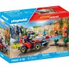 PLAYMOBIL Pompier avec Quad et Arbustes Enflammés
