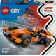 LEGO 60442 City Voiture de course McLaren avec pilote F1