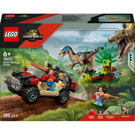 LEGO 76972 Jurassic World Le Vélociraptor et l'Evasion en 4x4