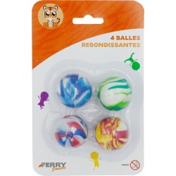 FERRY Lot de 4 balles rebondissantes