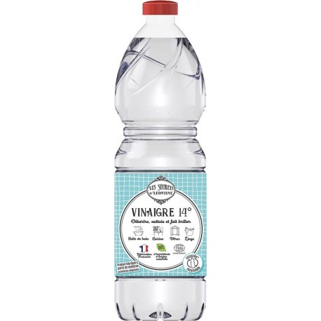 LES SECRETS DE LEONTINE Vinaigre Multi-usages 14° Détartre Nettoie Fait Briller Anticalcaire D'Origine Naturelle Ecocert