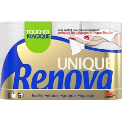 RENOVA Papier toilette Toucher Magique Unique Douce Grande Épaisse