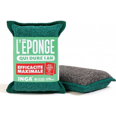 INGA Eponges Lavable Grattante Verte