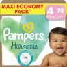 PAMPERS Couches Bébés Harmonie 9-14Kg Taille 4 78 couches