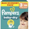 PAMPERS Couches Bébés Baby-Dry 6-10Kg Taille 3 136 couches