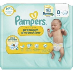 0 PAMPERS 0 PAMPERS 0 PAMPERS 0 PAMPERS Couches Bébés Prenium Protection - 3Kg Taille x22 couches bébés