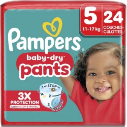 PAMPERS Couches Culottes Bébés Baby- Dry Pants 11-17Kg Taille 5 24 couches