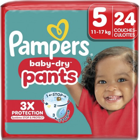 PAMPERS Couches Culottes Bébés Baby- Dry Pants 11-17Kg Taille 5 24 couches