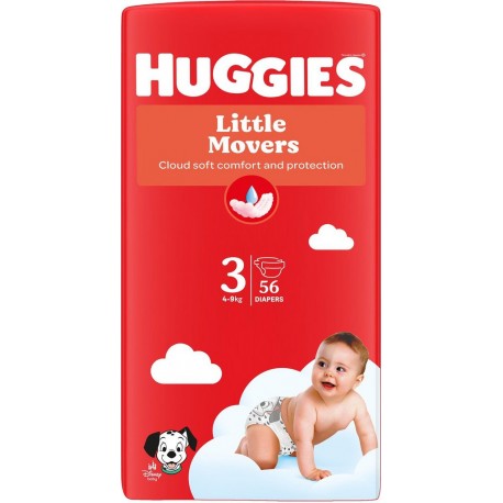 HUGGIES Couches Bébé Taille 3 4-9Kg Disney Little Movers pack de 56 couches