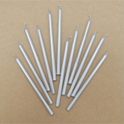 SCRAPCOOKING 12 Bougies Longues Argentées 12cm