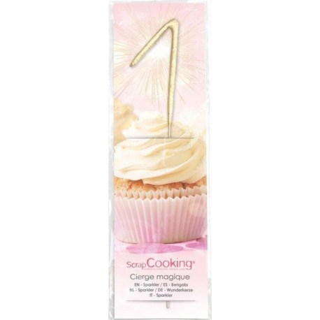 SCRAPCOOKING Bougie Magique 17,5 Cm Chiffre 1