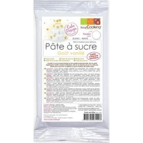 SCRAPCOOKING Pâte À Sucre Blanche Arôme Vanille 250g