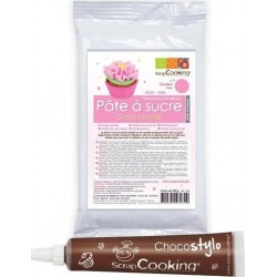 SCRAPCOOKING Pâte À Sucre Rose Arôme Vanille + Stylo Chocolat