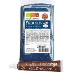 SCRAPCOOKING Pâte À Sucre Bleu Foncé 250 G + Stylo Chocolat