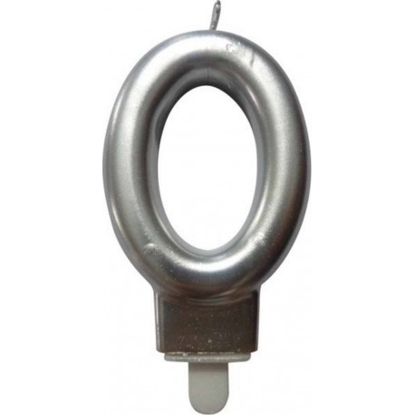 PARIS PRIX Bougie D'anniversaire chiffre 0 7cm Argent