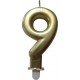 PARIS PRIX Bougie D'anniversaire chiffre 9 7cm Or